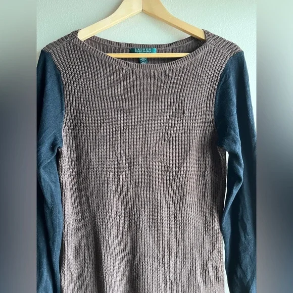 Lauren Ralph Lauren Women’s Brown Pullover Long Sleeve Sweater Size L - Picture 2 of 9